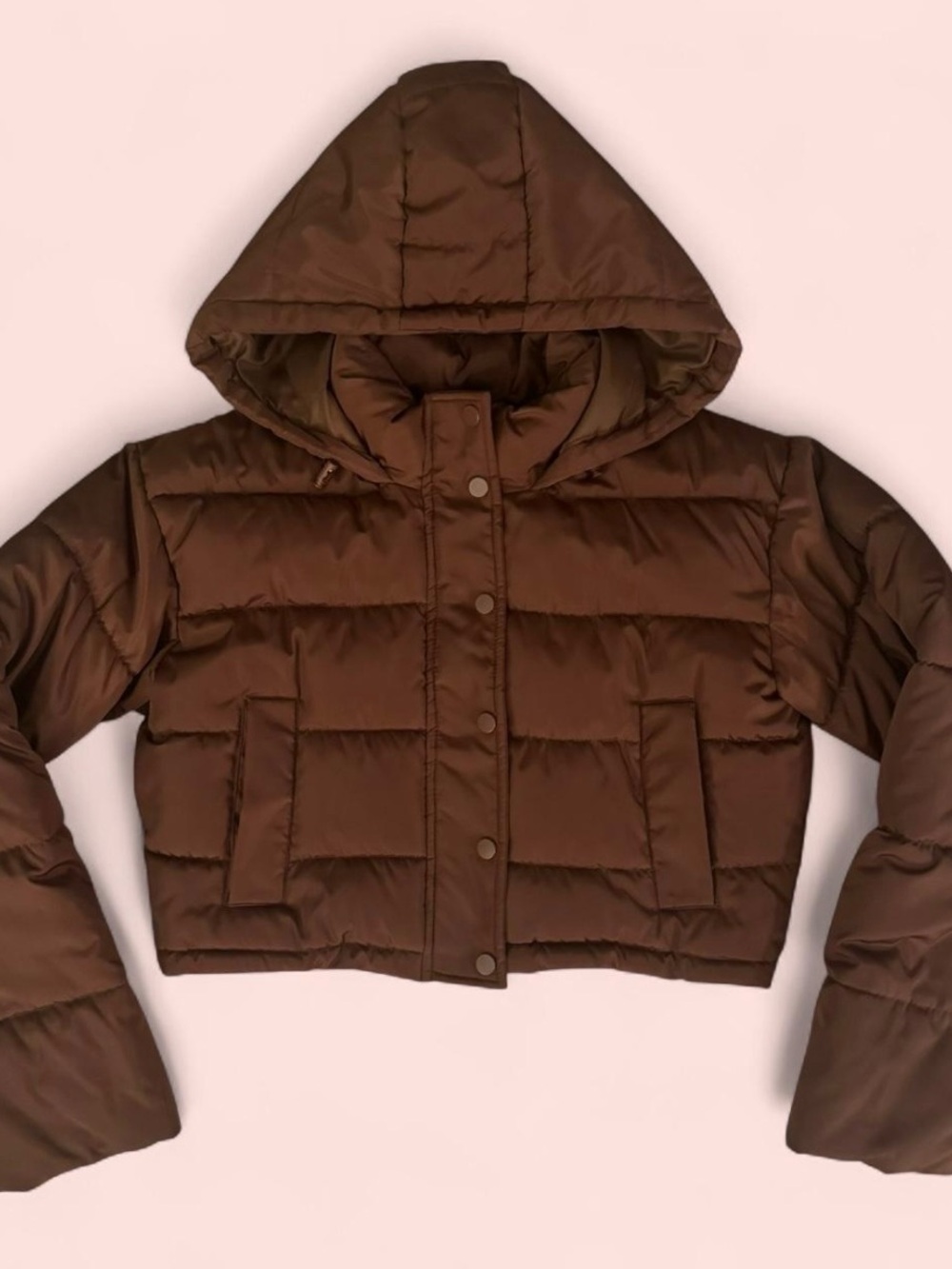 PacSun Brown Cropped Puffer Jacket